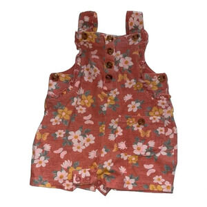 Nicole Miller Toddler Baby Girl Overalls Floral Print Romper Size 18m